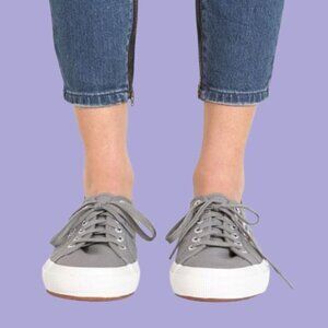 Superga 2750 Cotu Classic Grey Sage Canvas Lace-Up Sneakers Size 9.5